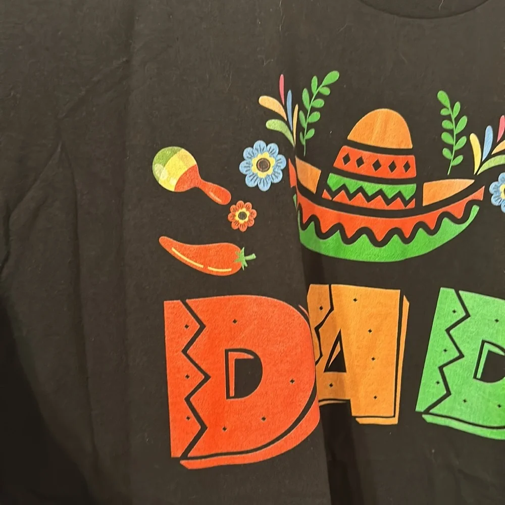 New Men’s Dad Mexican Print tshirt - Picture 2 of 6